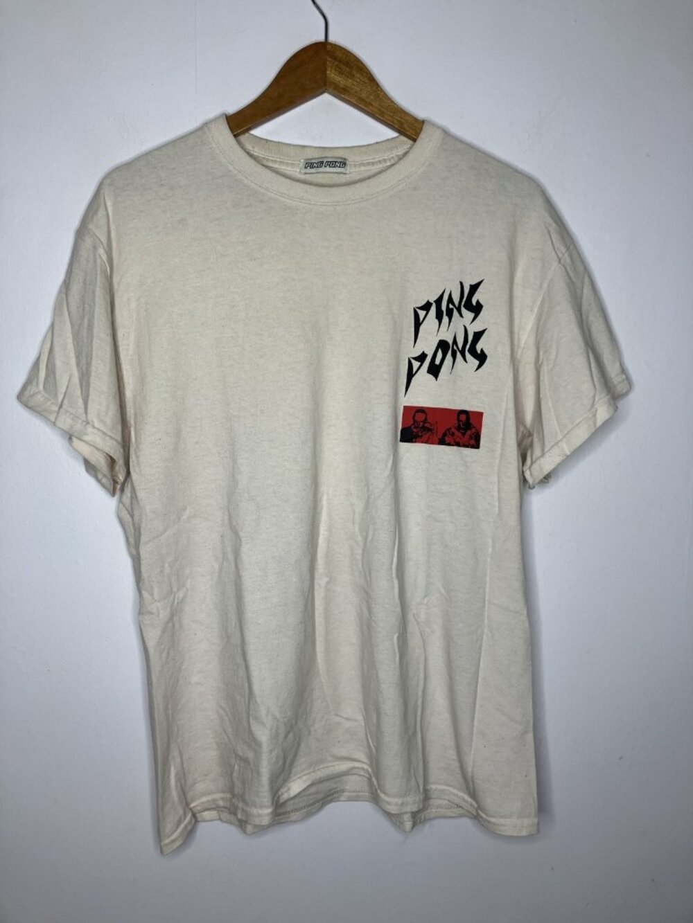 Y2K Skater PING PONG Print T-Shirt Men's Short Sleeve Crew Neck Tee